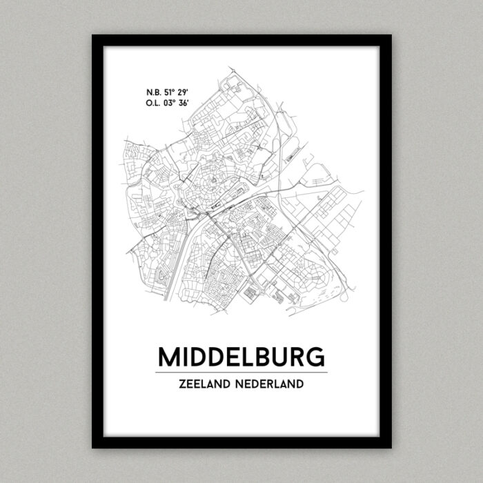 Middelburg plattegrond poster