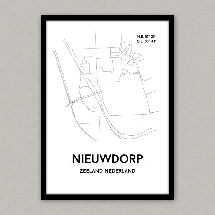 Plattegrond poster Nieuwdorp