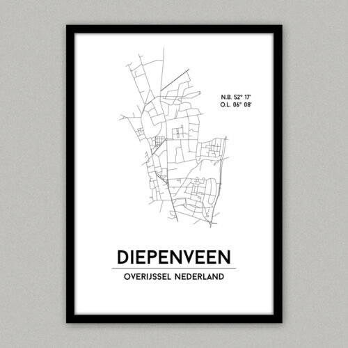 Diepenveen plattegrond poster
