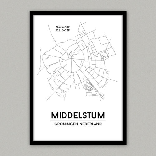 Middelstum plattegrond poster