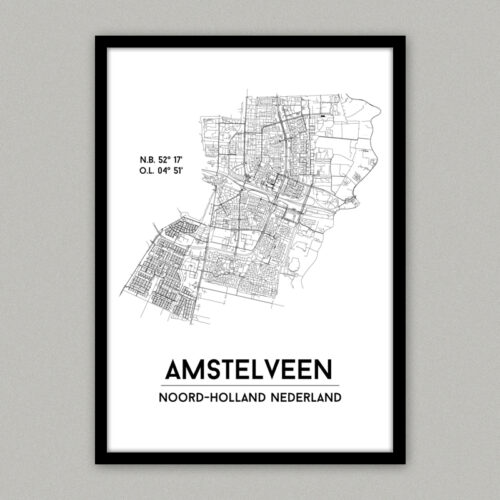 Amstelveen plattegrond poster