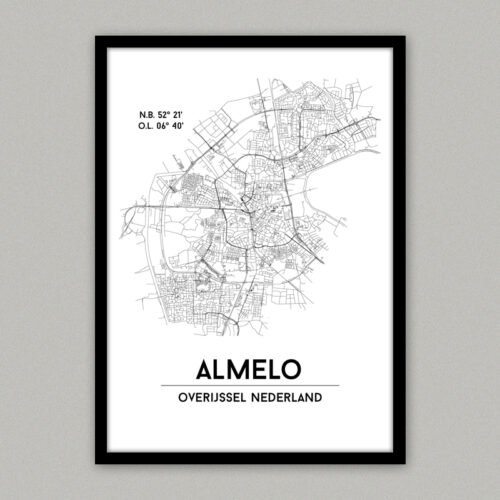 Almelo plattegrond poster