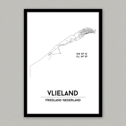 Plattegrond poster Vlieland