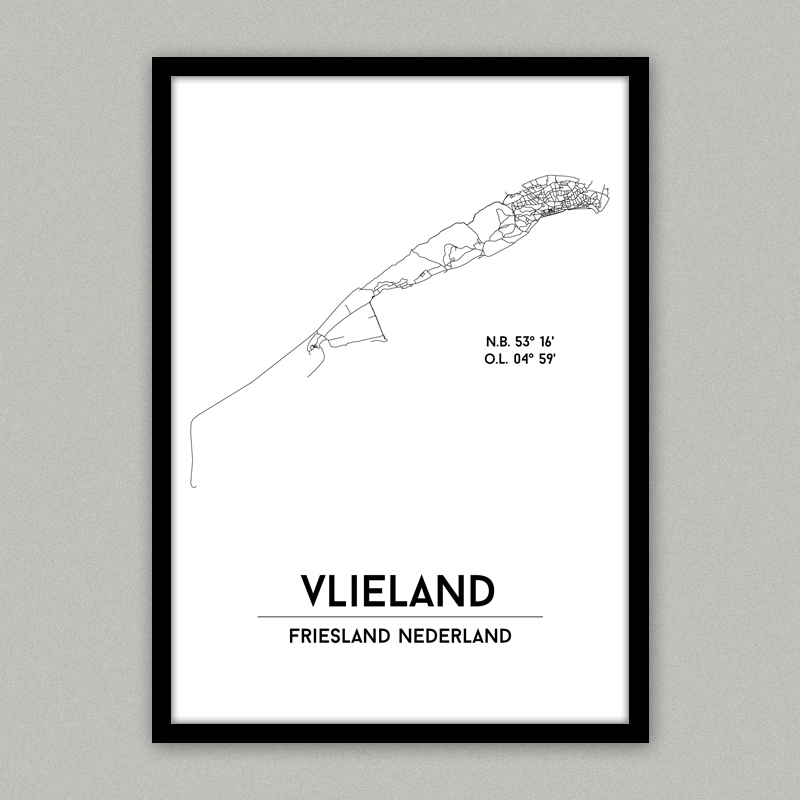 Plattegrond poster Vlieland