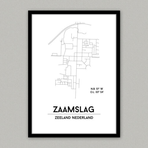 Zaamslag plattegrond poster