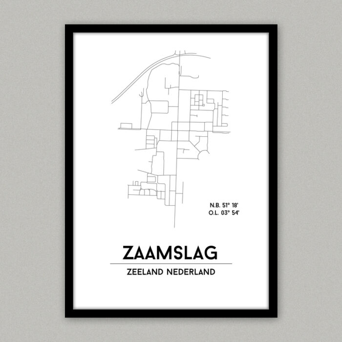 Zaamslag plattegrond poster