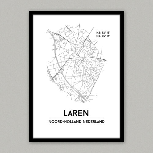 Plattegrond poster Laren in Noord-Holland