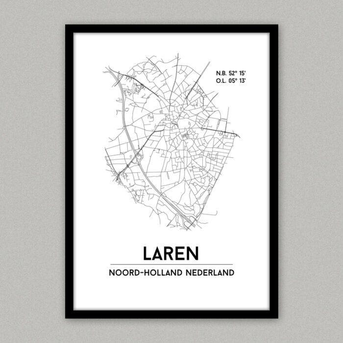 Plattegrond poster Laren in Noord-Holland