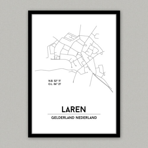 plattegrond poster Laren in Gelderland