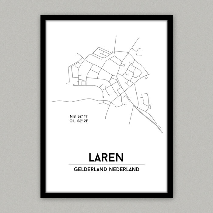 plattegrond poster Laren in Gelderland
